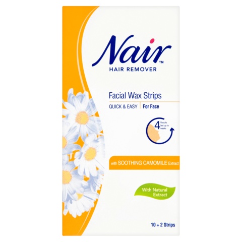 Nair Hair Remover Facial Wax Strips with Soothing Camomile Extract