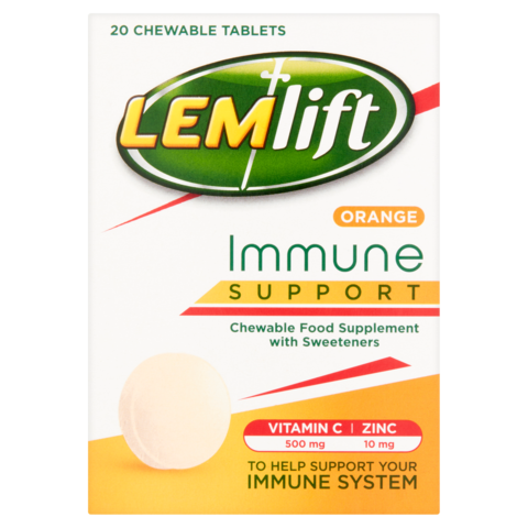 Lemlift Immune Support Orange Chewable Tablets with Vitamin C
