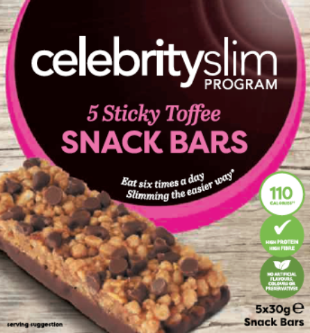 Celebrity Slim Sticky Toffee Snack Bars (5 Pack)