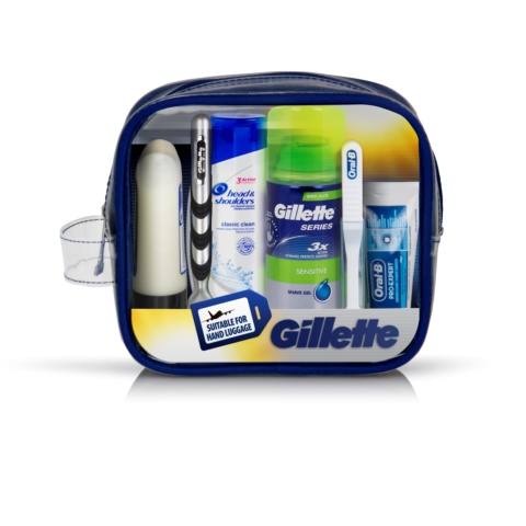 Gillette Travel Set Mach3 Razor + Shave Care + Oral Care + Hair Care