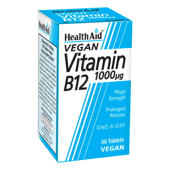 HealthAid Vitamin B12 Tablets (Cyanocobalamin) 1000µg