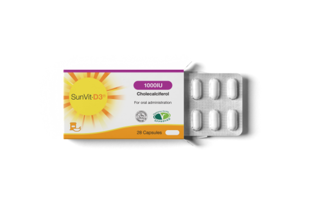 SunVit-D3 1000IU (25µg) Vitamin D Vegetarian Capsules