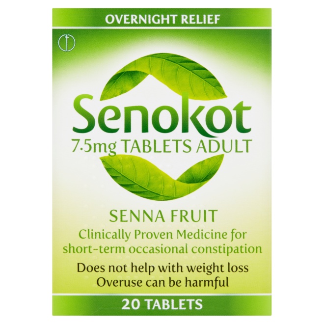Senokot 7.5mg Tablets Adult Senna Fruit 20 Tablets