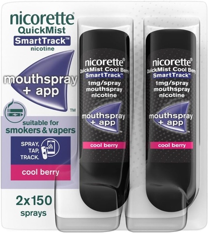 Nicorette QuickMist SmartTrack 1mg Mouthspray Nicotine 2 x 150 Sprays