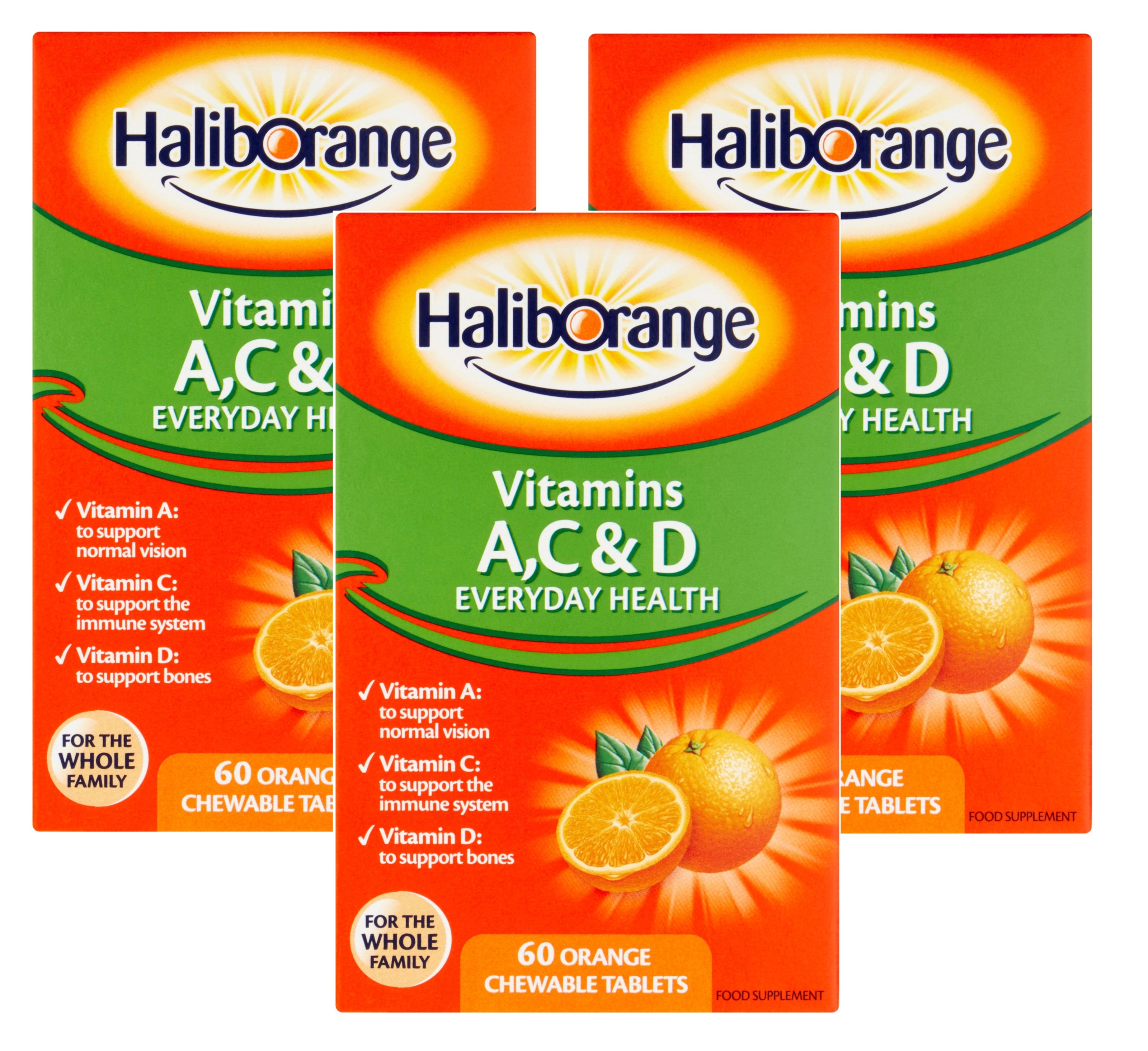 Haliborange Vitamins A C And D Orange Chewable Tablets For Children