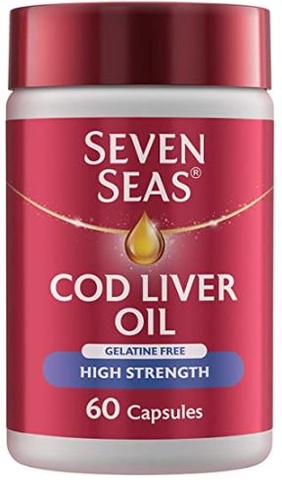 Seven Seas Cod Liver Oil Plus Omega-3 Fish Oil High Strength Gelatine Free
